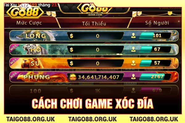 Cách chơi game xóc đĩa